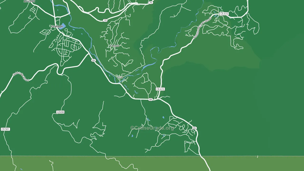 Clio, CA Map of Vehicle Theft Rates