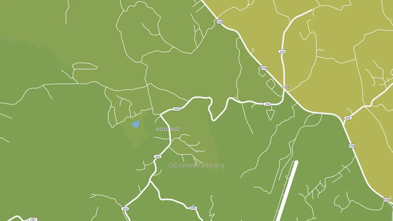 Clio, KY Map of Vehicle Theft Rates