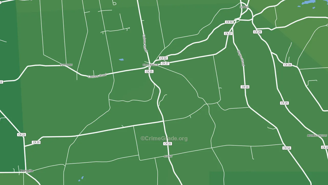 Clockville, NY Map of Vehicle Theft Rates