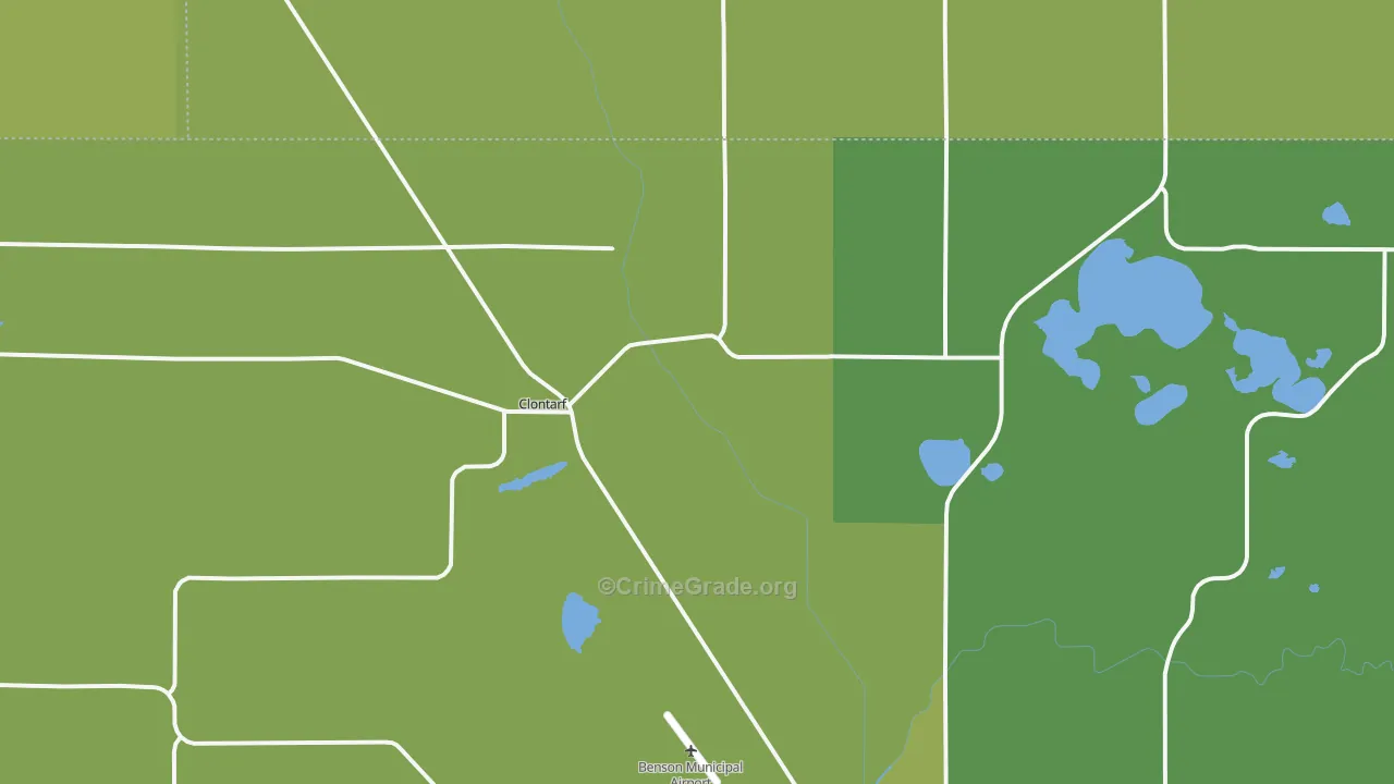 Clontarf, MN Map of Vehicle Theft Rates