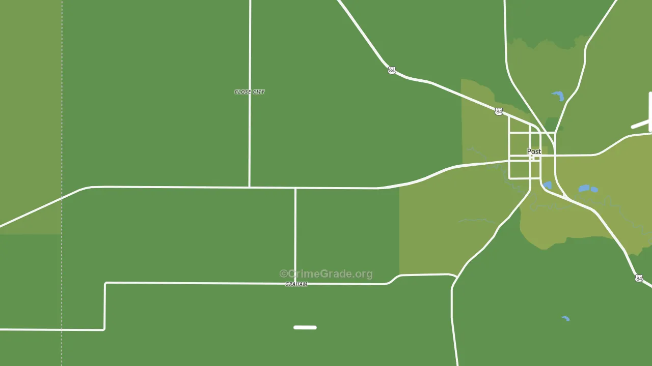 Close City, TX Map of Vehicle Theft Rates