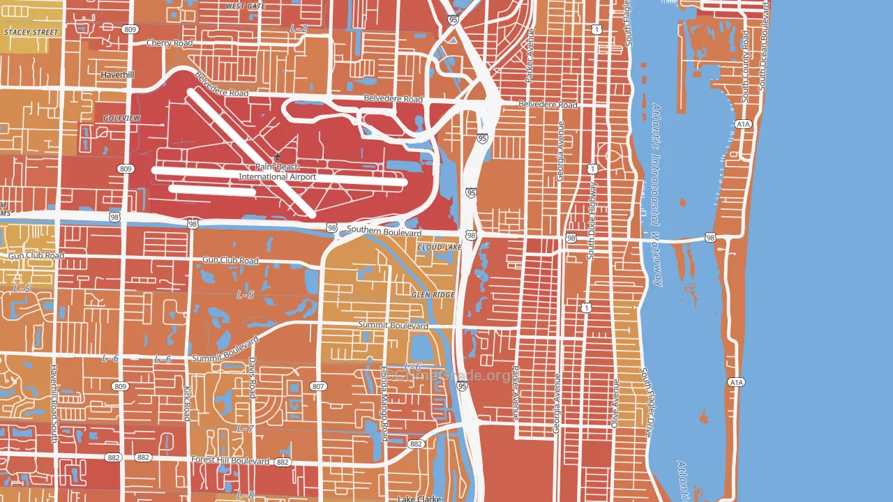 Cloud Lake, FL Map of Vehicle Theft Rates
