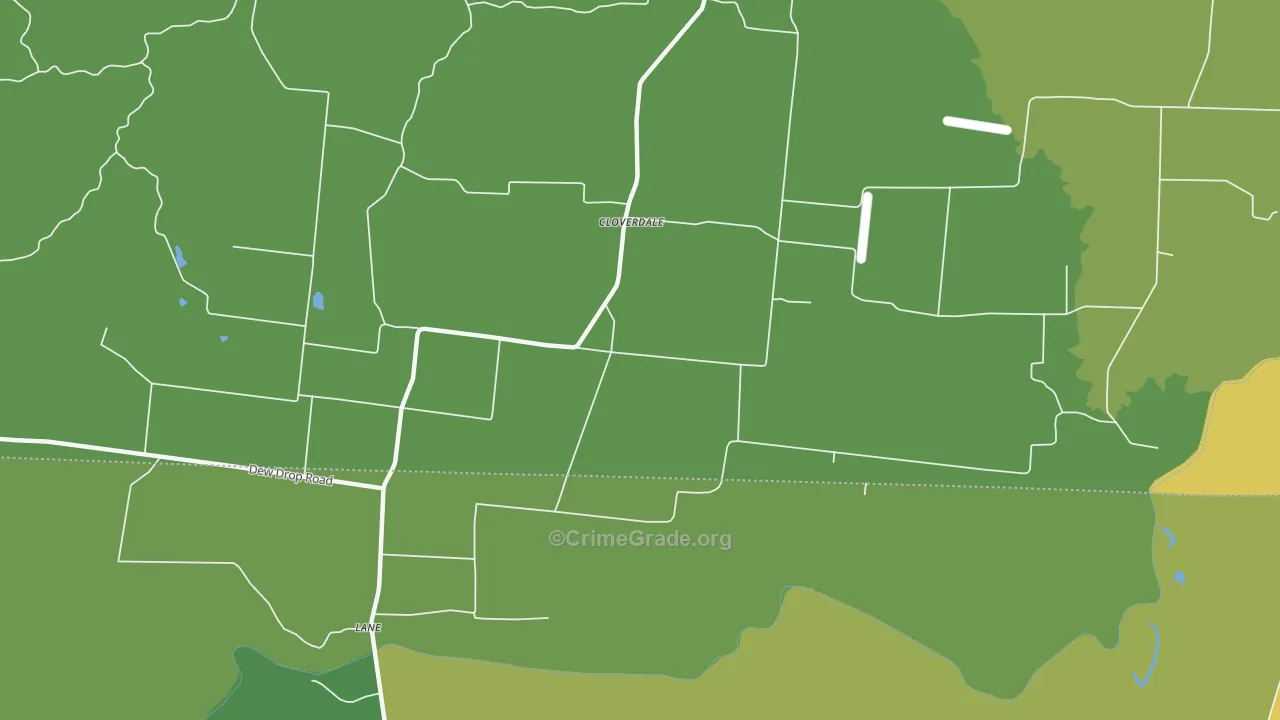 Cloverdale, TN Map of Vehicle Theft Rates