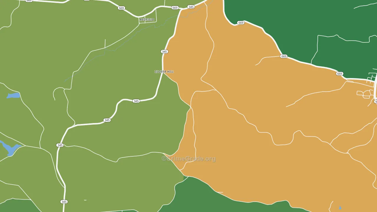 Cloverhill, OH Map of Vehicle Theft Rates