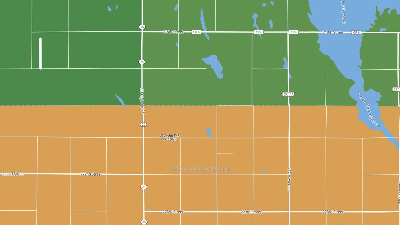 Cloverleaf Colony, SD Map of Vehicle Theft Rates