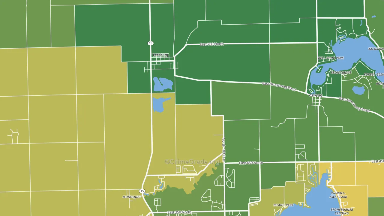 Clunette, IN Map of Vehicle Theft Rates