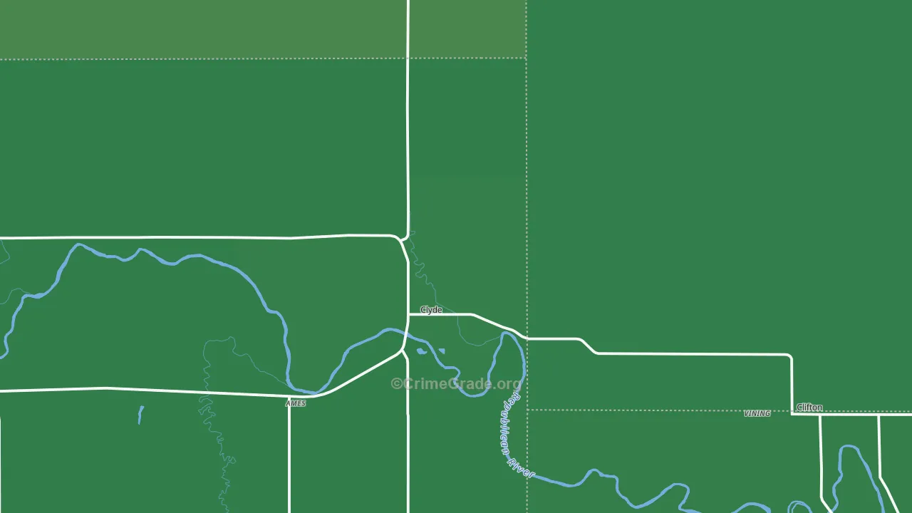 Clyde, KS Map of Vehicle Theft Rates