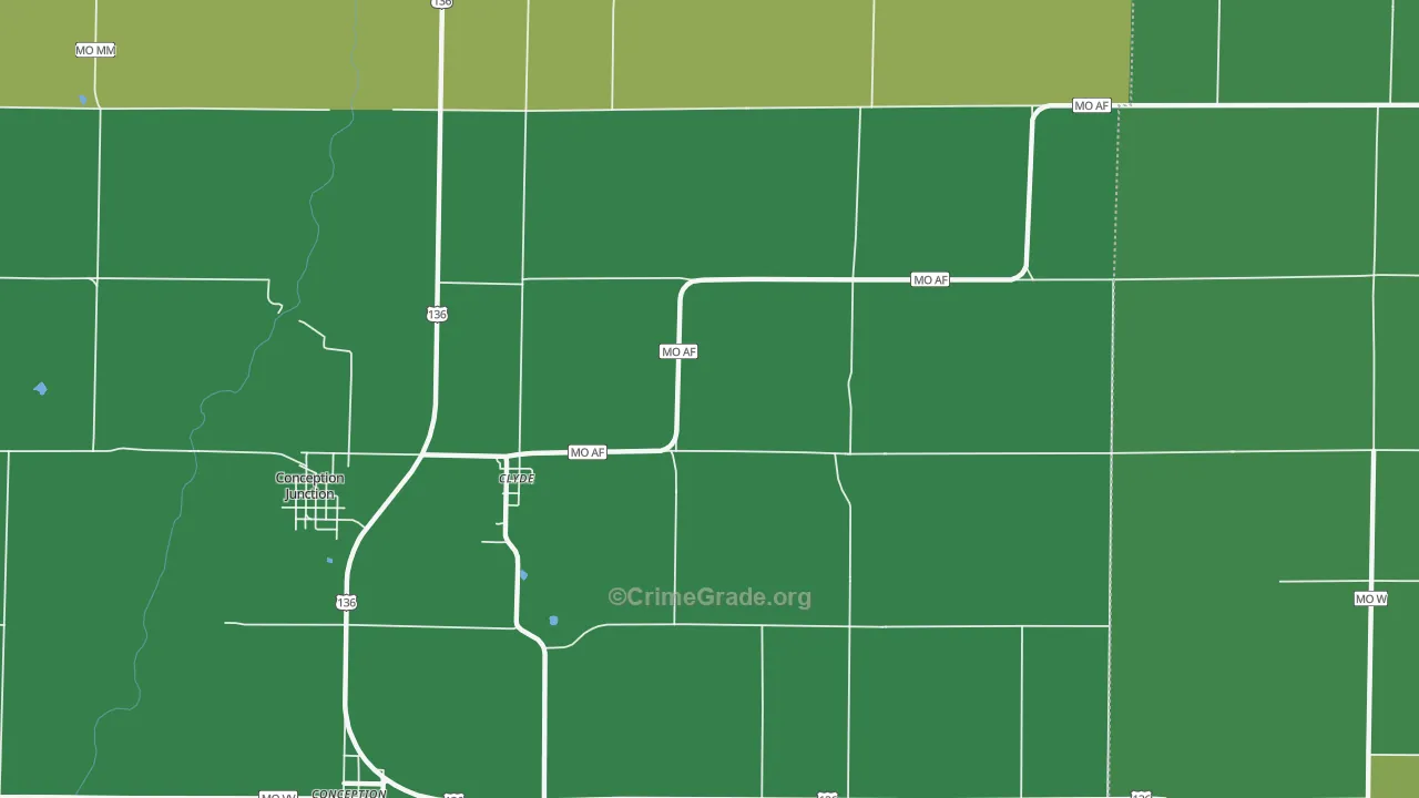 Clyde, MO Map of Vehicle Theft Rates