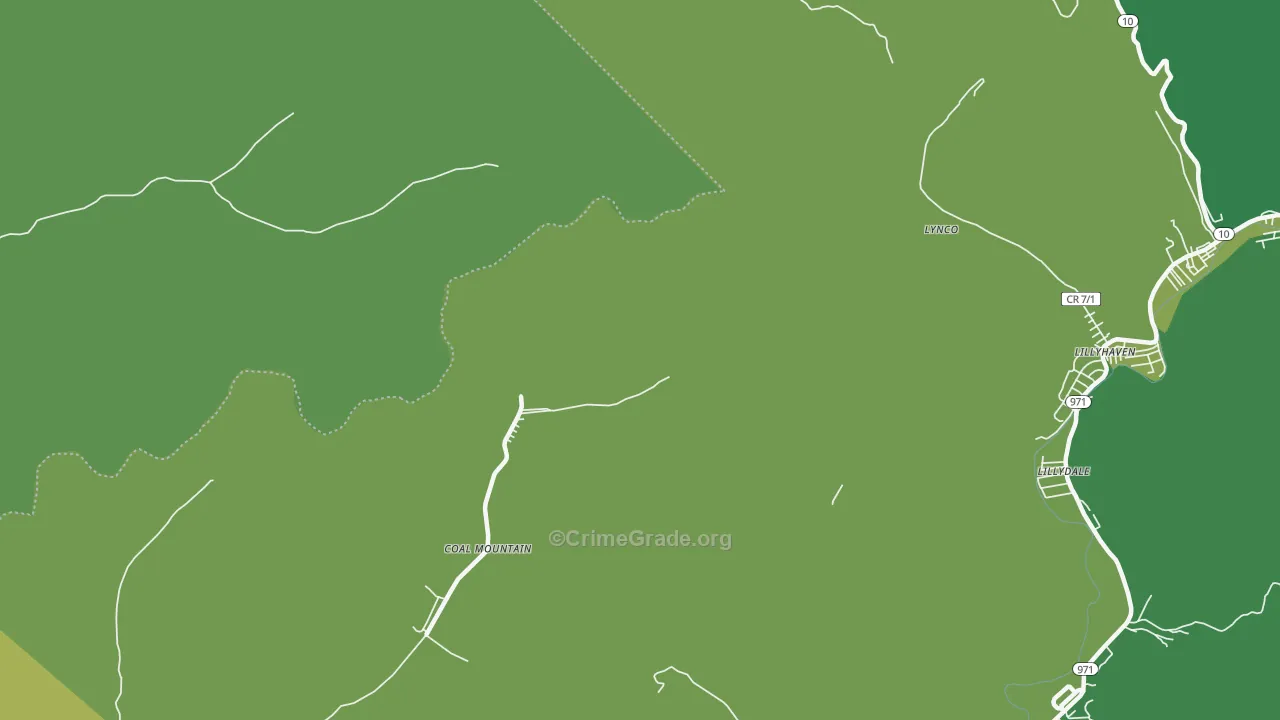 Coal Mountain, WV Map of Vehicle Theft Rates