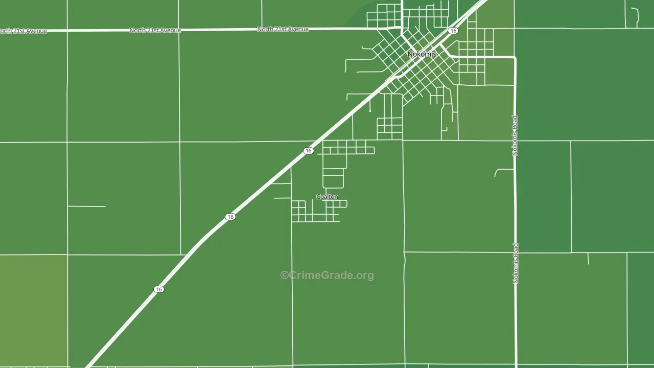 Coalton, IL Map of Vehicle Theft Rates