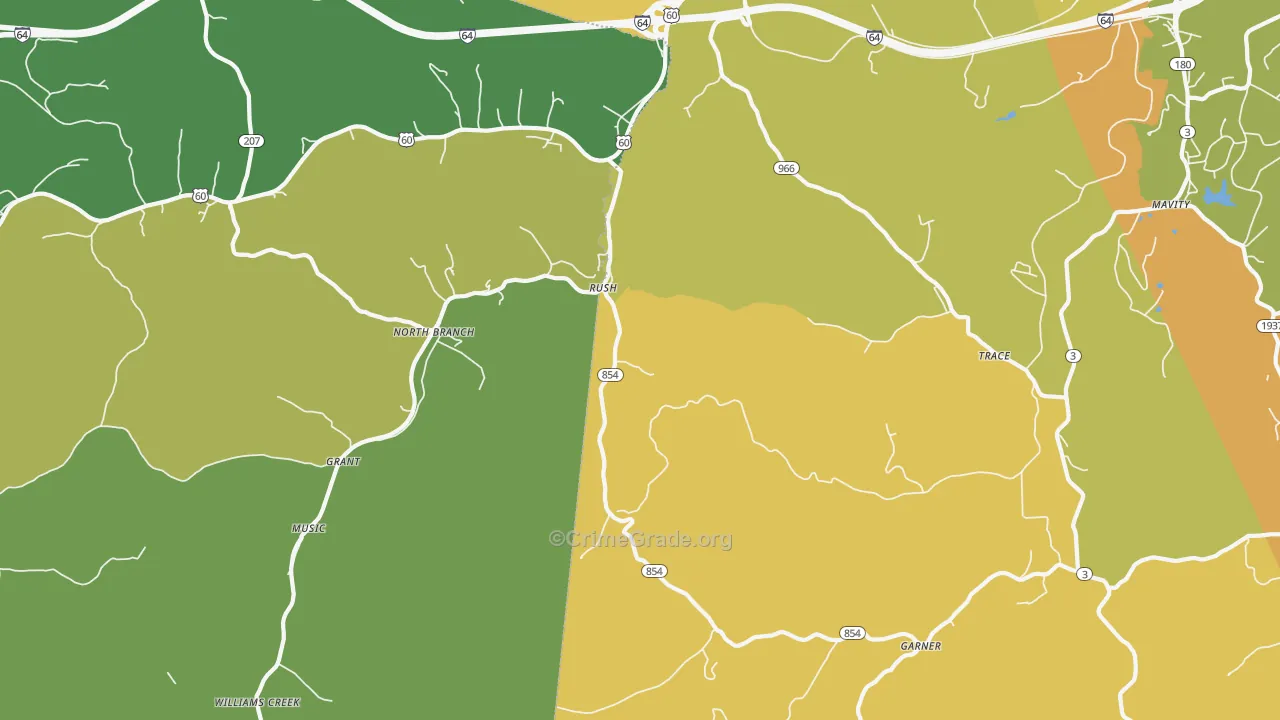 Coalton, KY Map of Vehicle Theft Rates