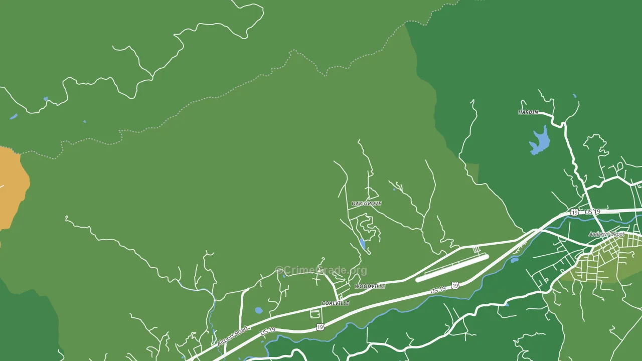 Coalville, NC Map of Vehicle Theft Rates