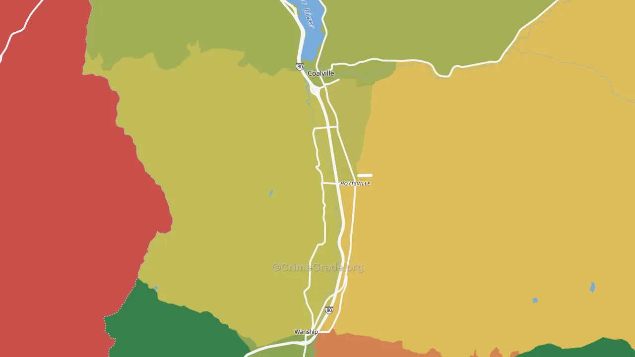 Coalville, UT Map of Vehicle Theft Rates