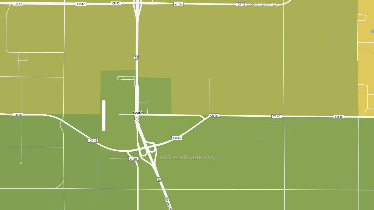 Coates, MN Map of Vehicle Theft Rates