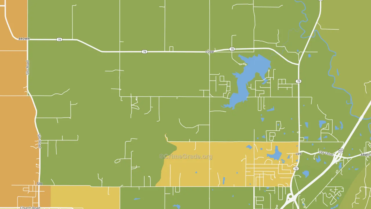 Cobb, OK Map of Vehicle Theft Rates