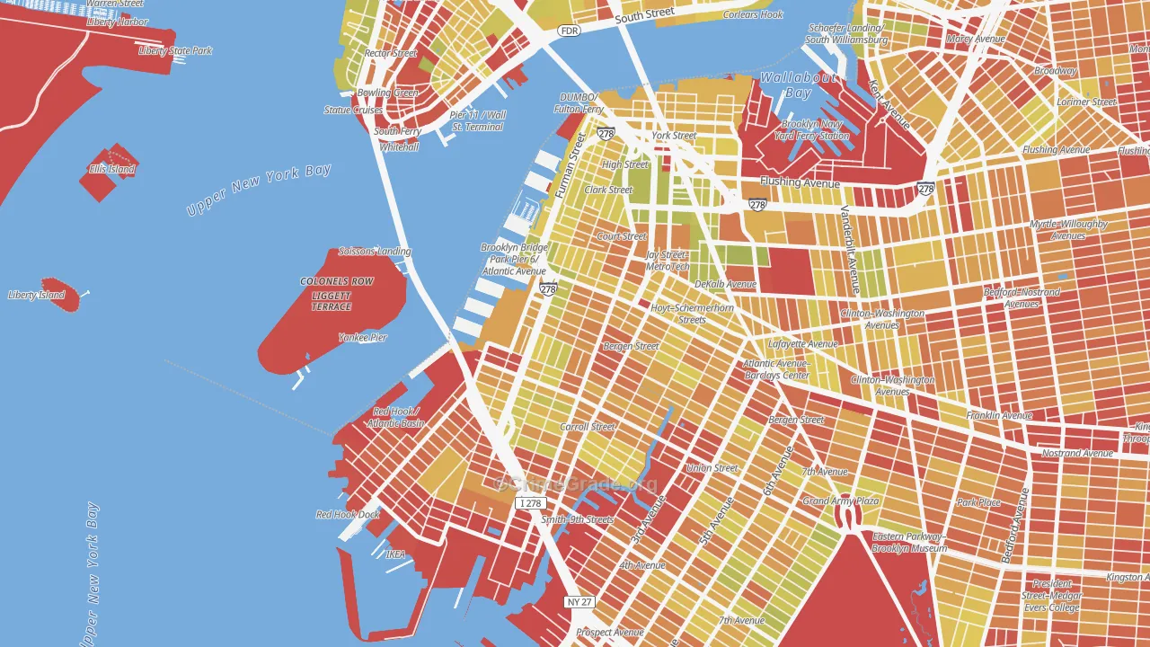 Cobble Hill, Brooklyn, NY Map of Vehicle Theft Rates