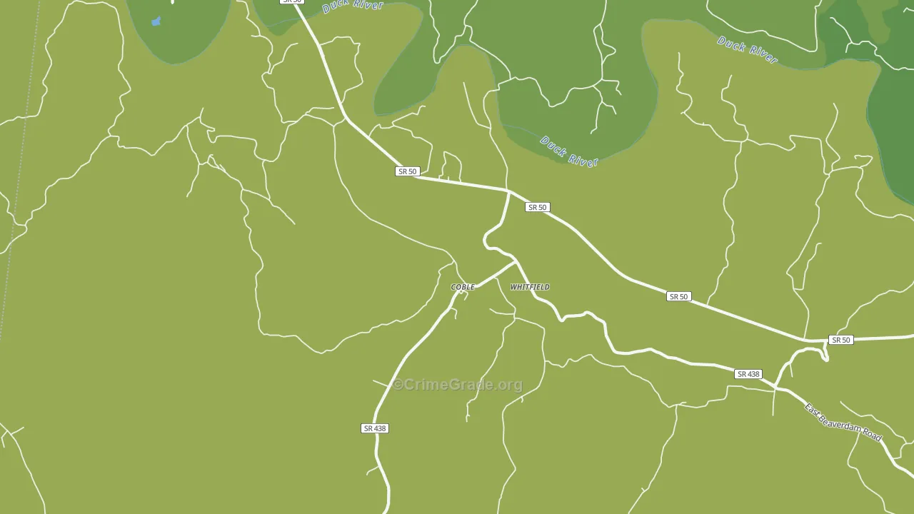 Coble, TN Map of Vehicle Theft Rates