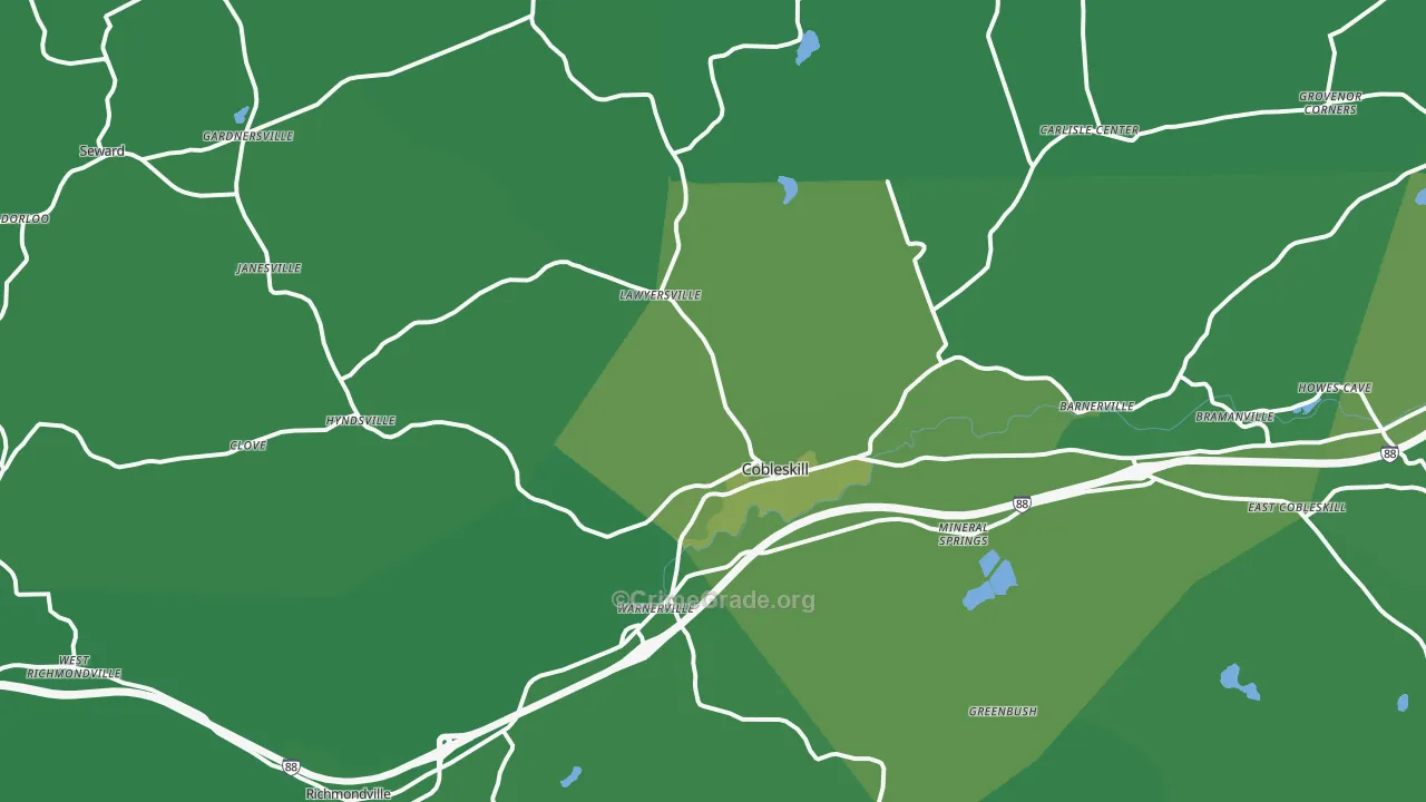 Cobleskill, NY Map of Vehicle Theft Rates