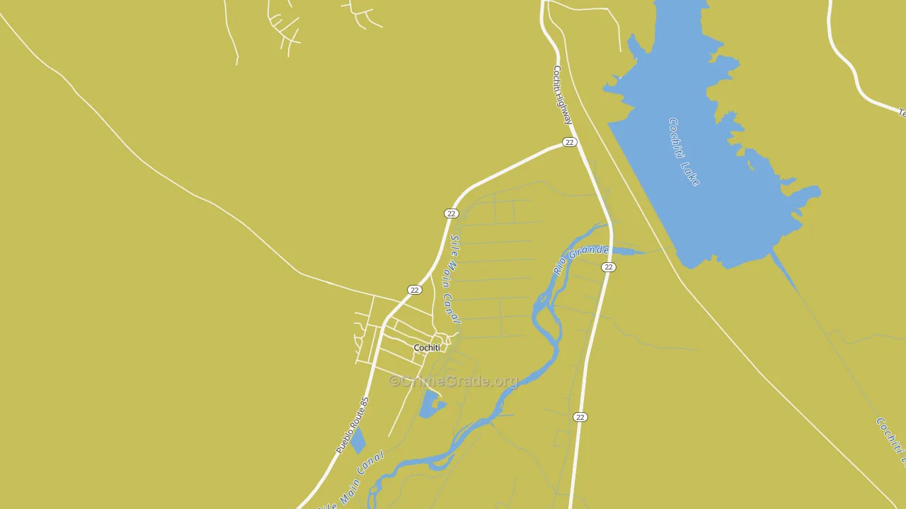 Cochiti, NM Map of Vehicle Theft Rates