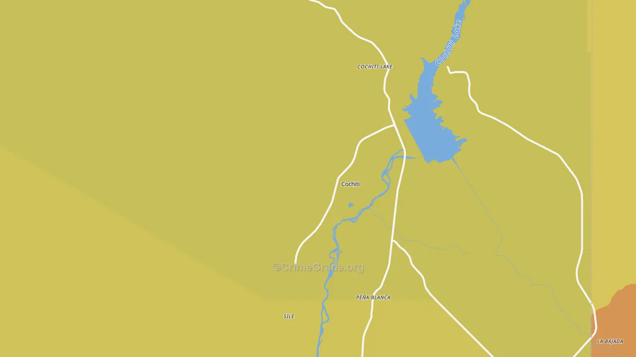 Cochiti Pueblo, NM Map of Vehicle Theft Rates