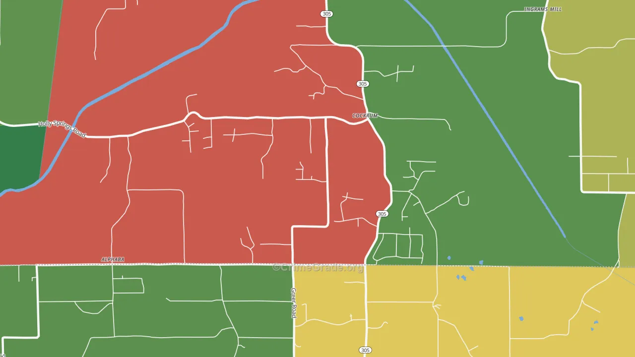 Cockrum, MS Map of Vehicle Theft Rates