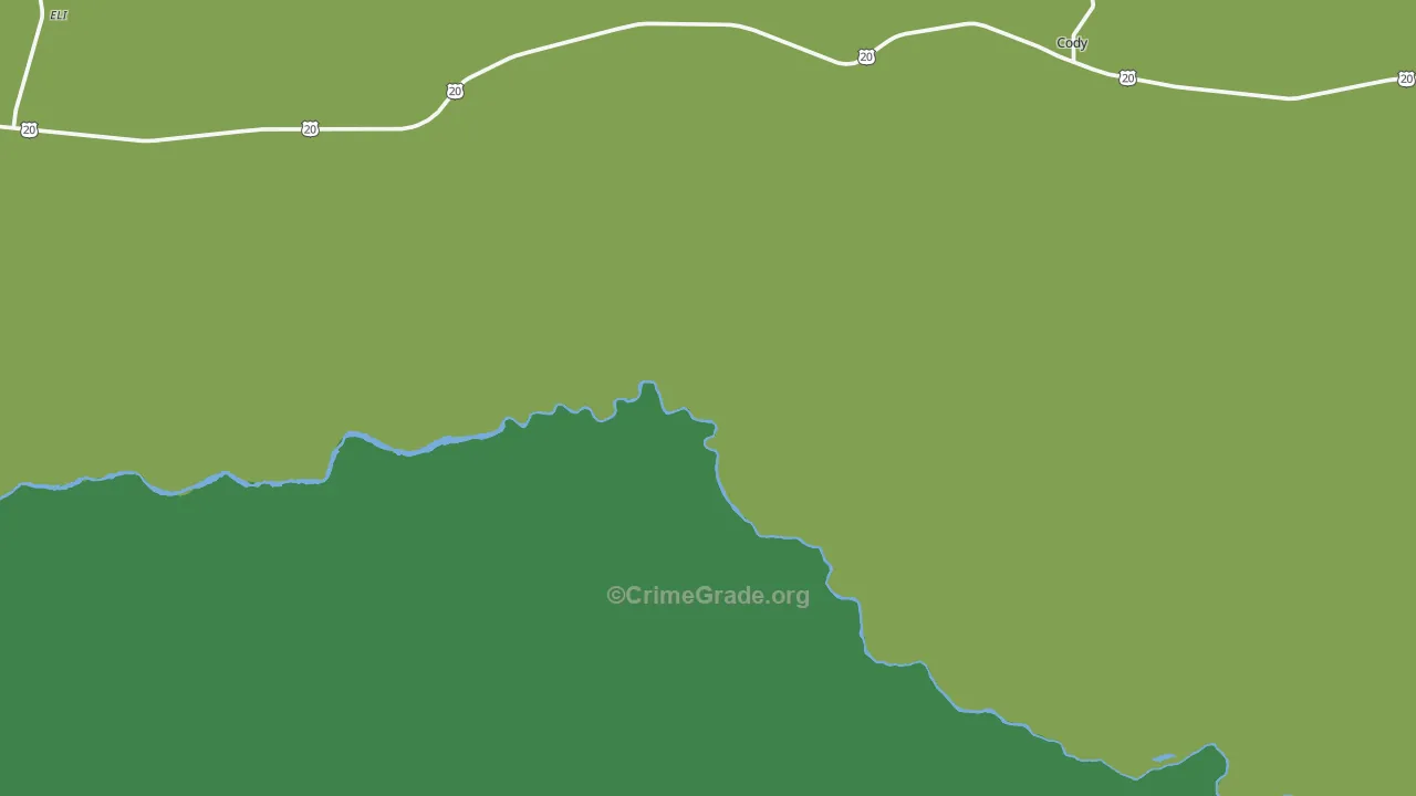 Cody, NE Map of Vehicle Theft Rates