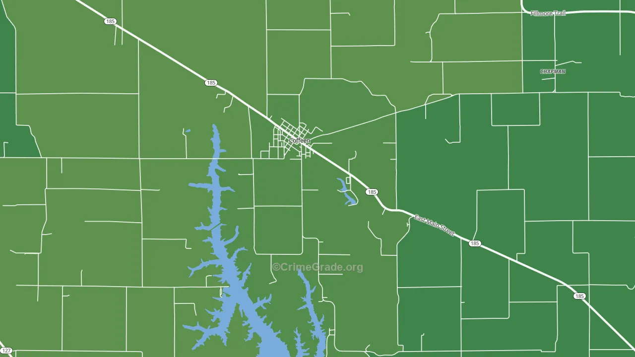Coffeen, IL Map of Vehicle Theft Rates