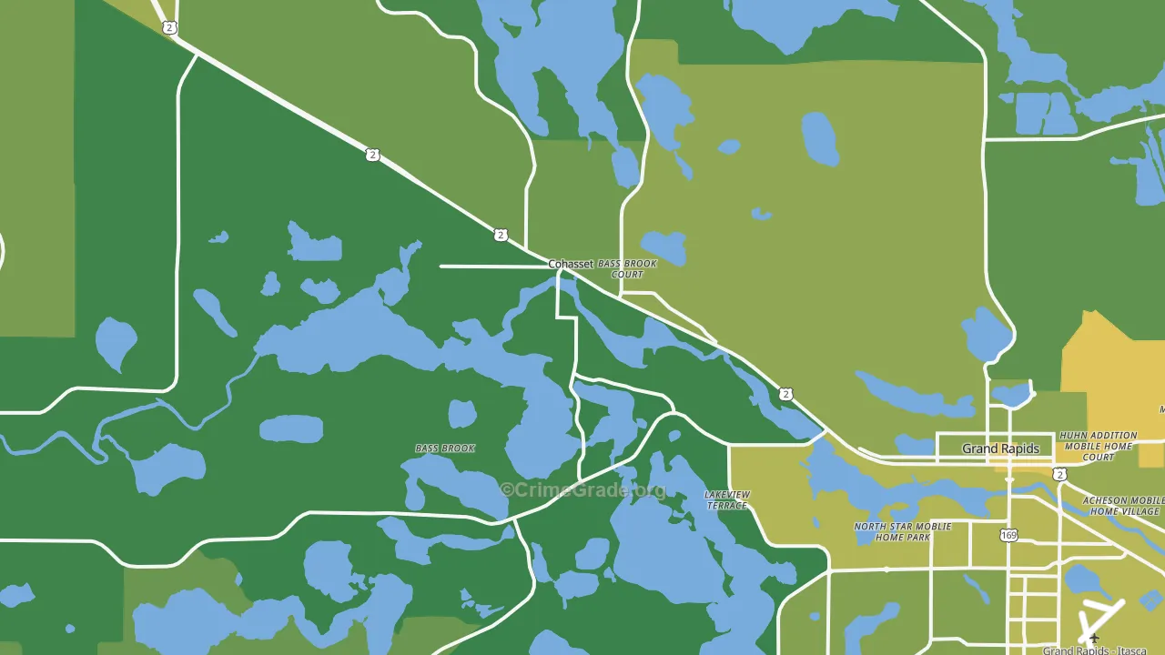 Cohasset, MN Map of Vehicle Theft Rates