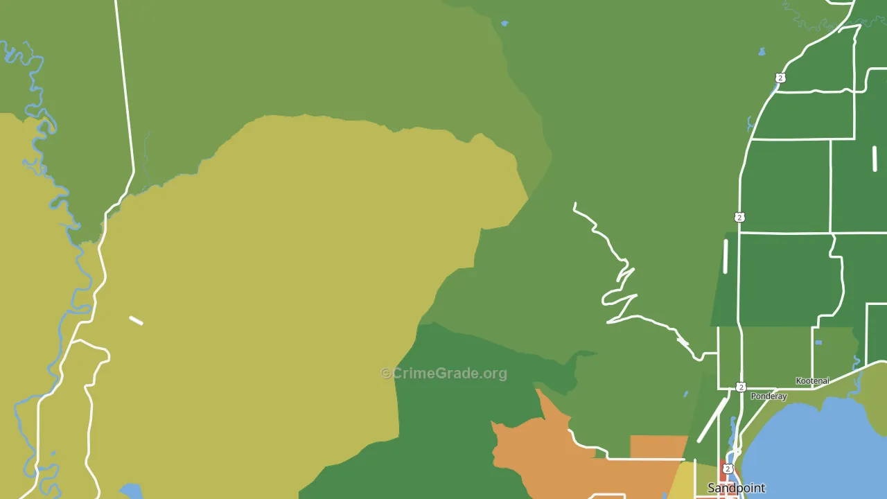 Colburn, ID Map of Vehicle Theft Rates