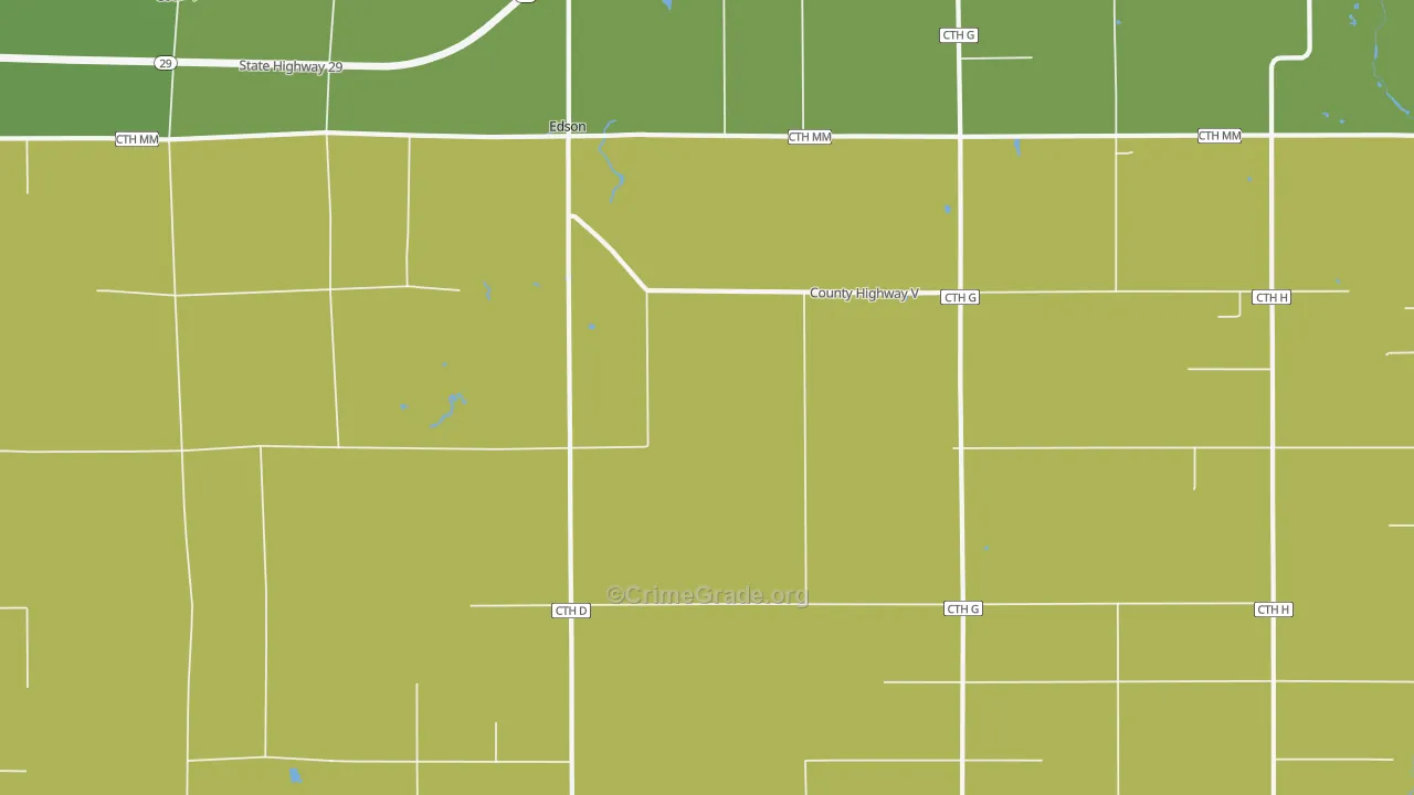 Colburn, WI Map of Vehicle Theft Rates