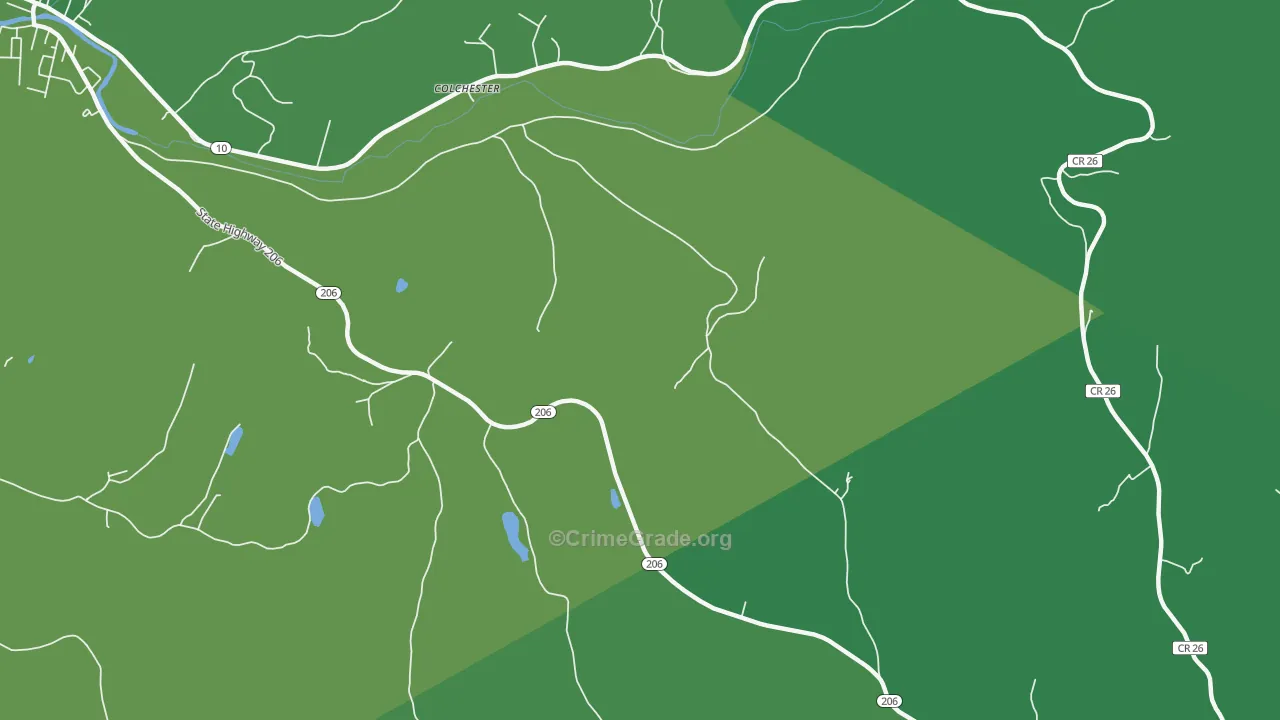 Colchester, NY Map of Vehicle Theft Rates