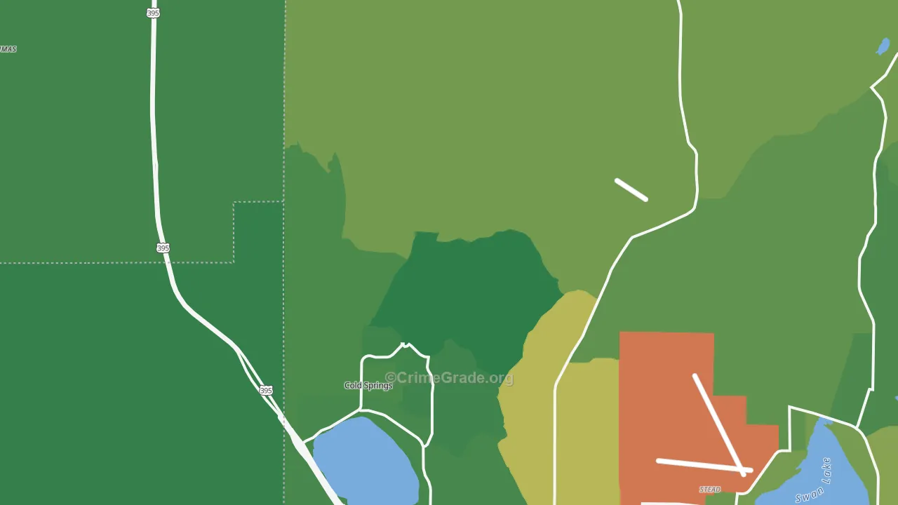 Cold Springs, NV Map of Vehicle Theft Rates