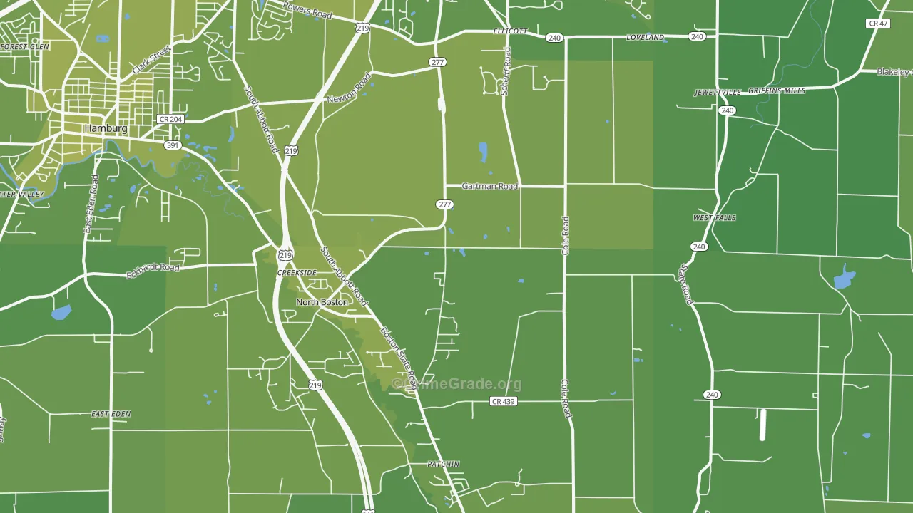 Colden, NY Map of Vehicle Theft Rates