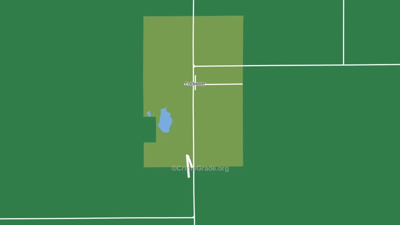 Coldwater, KS Map of Vehicle Theft Rates