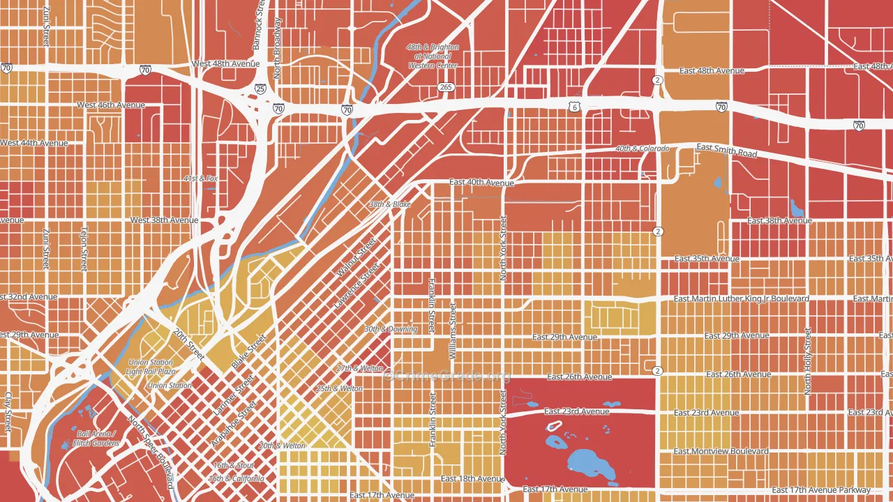 Cole, Denver, CO Map of Vehicle Theft Rates