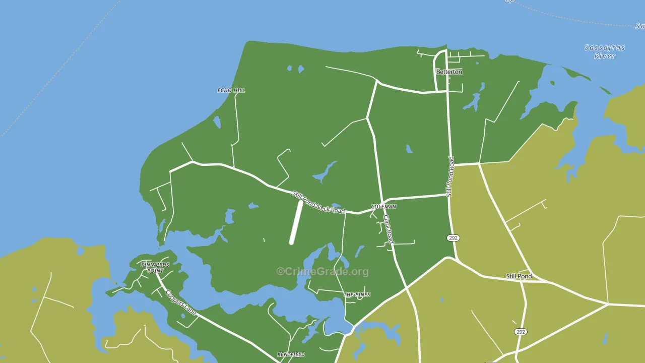 Coleman, MD Map of Vehicle Theft Rates