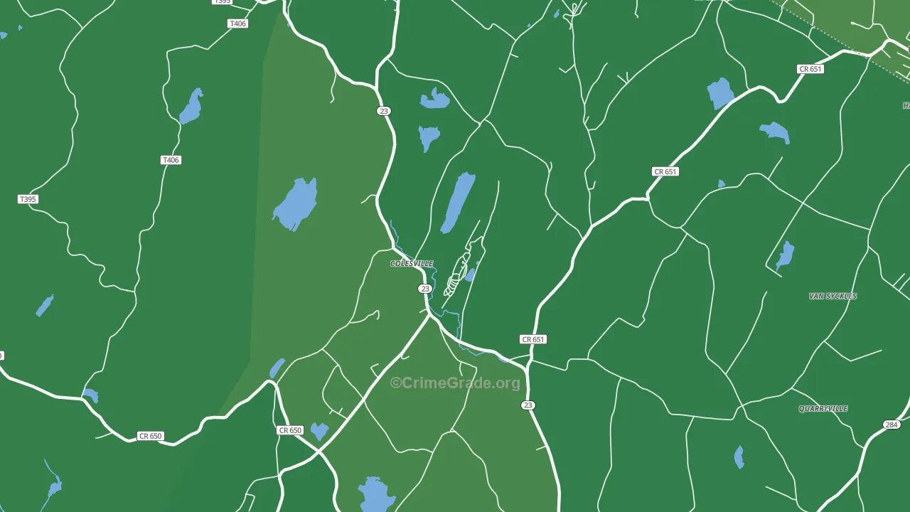Colesville, NJ Map of Vehicle Theft Rates