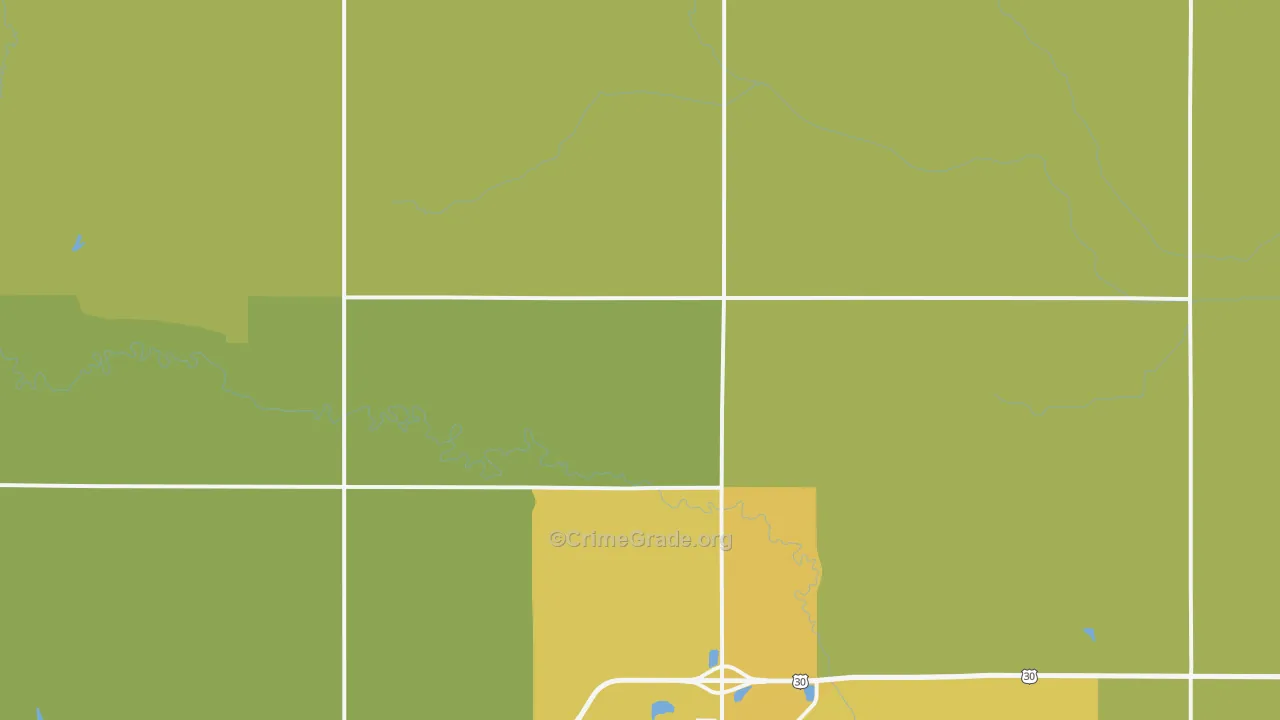 Colfax County, NE Map of Vehicle Theft Rates
