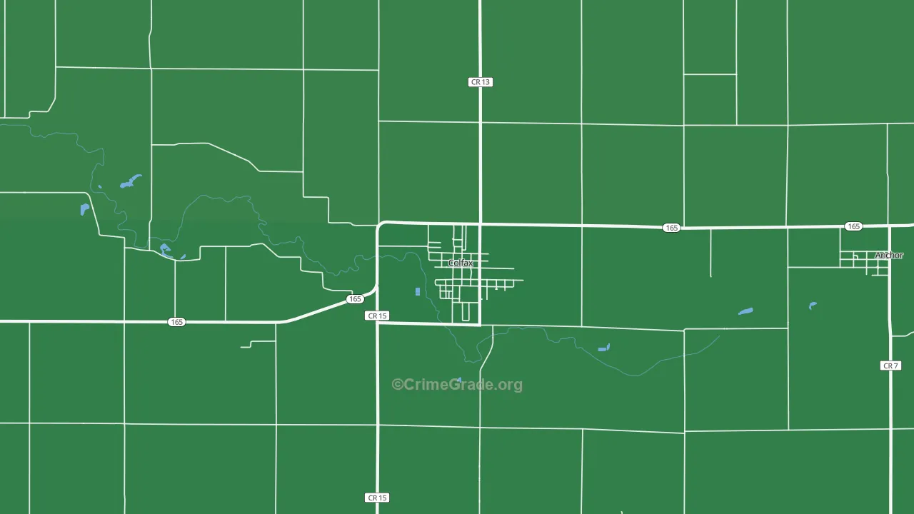 Colfax, IL Map of Vehicle Theft Rates