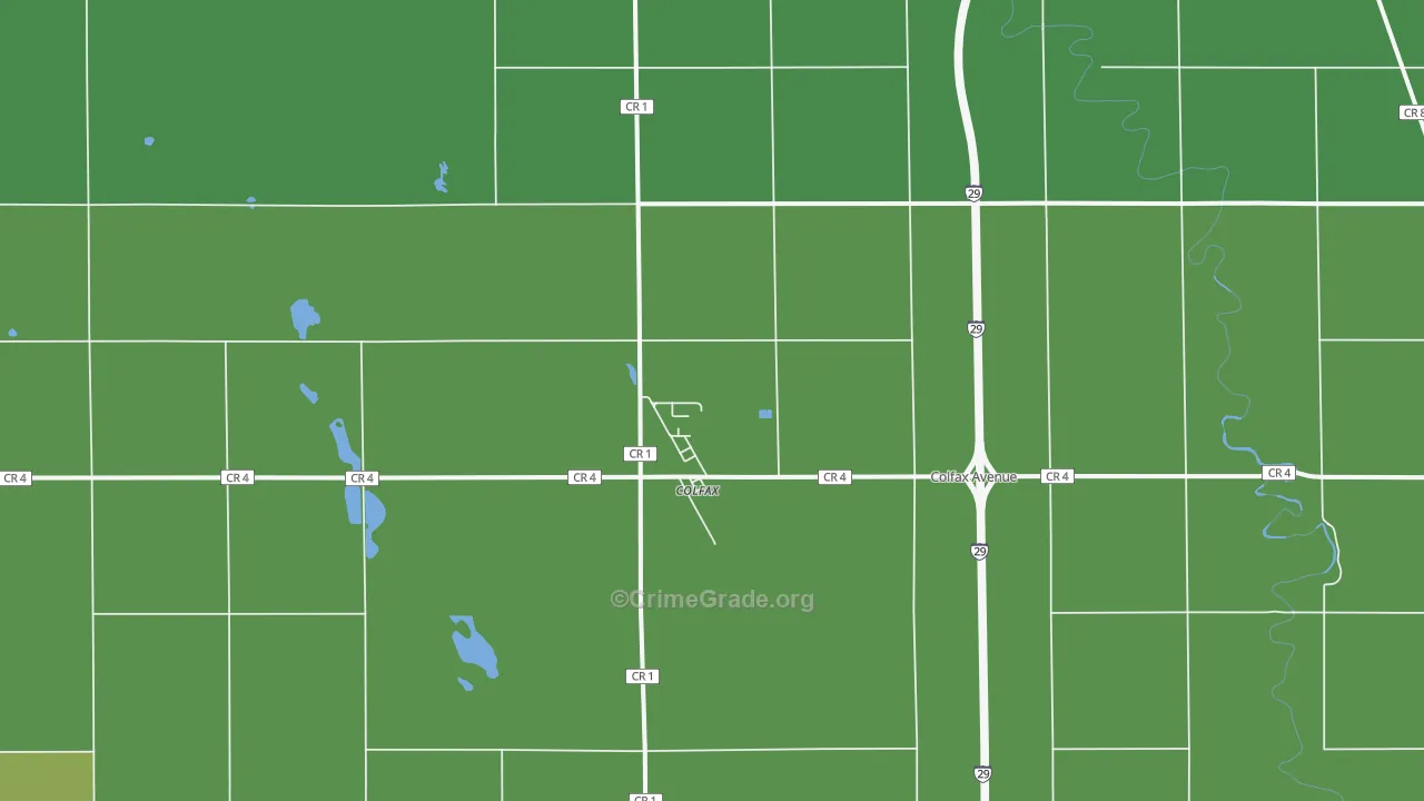 Colfax, ND Map of Vehicle Theft Rates