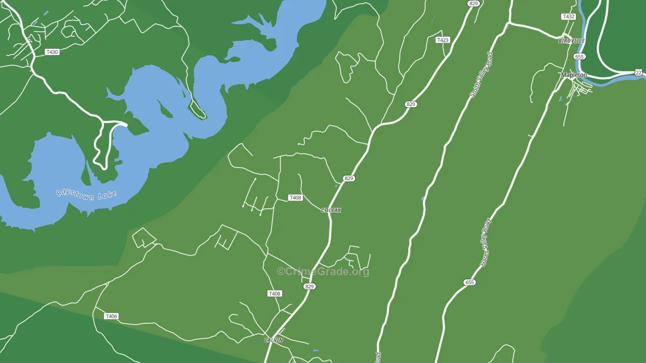 Colfax, PA Map of Vehicle Theft Rates