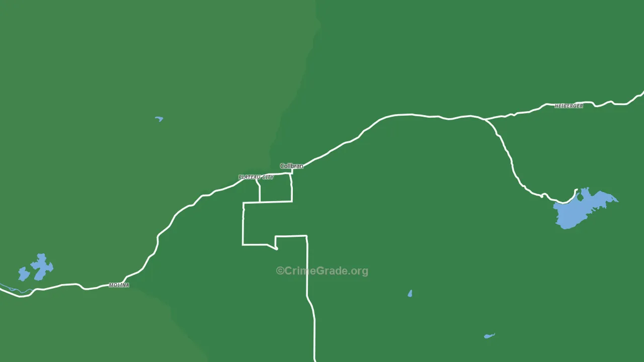 Collbran, CO Map of Vehicle Theft Rates