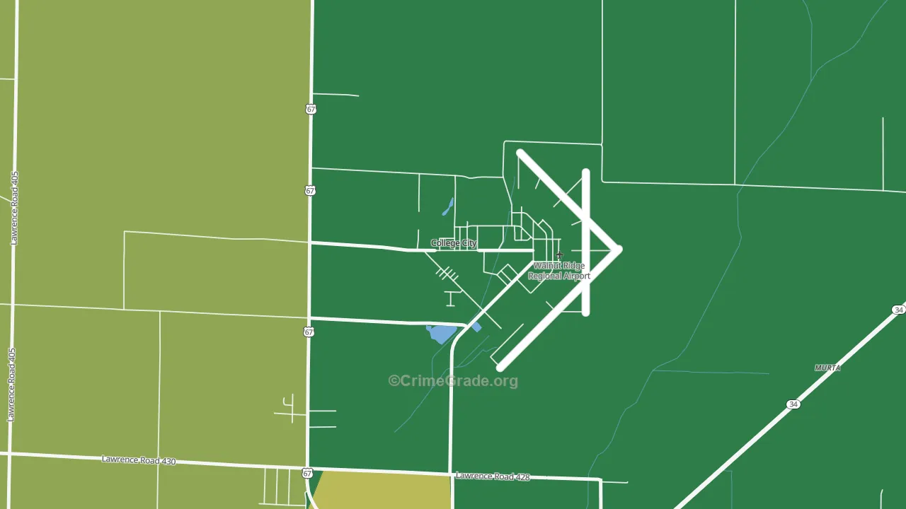 College City, AR Map of Vehicle Theft Rates