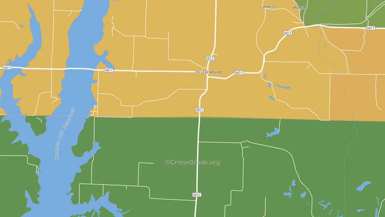 College Mound, MO Map of Vehicle Theft Rates