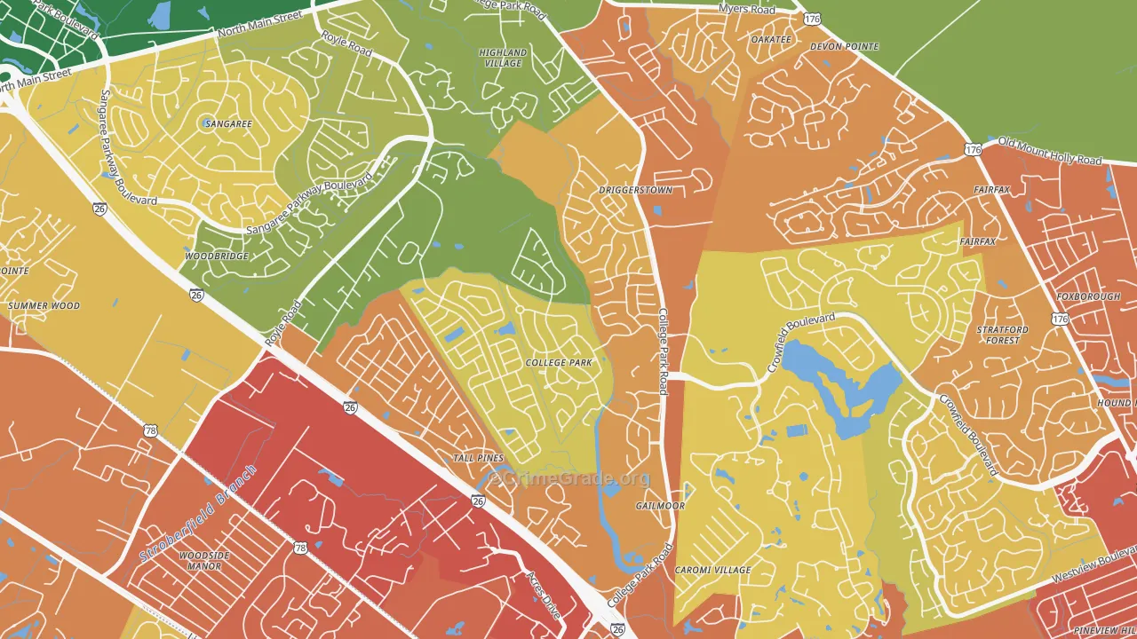 College Park, Ladson, SC Map of Vehicle Theft Rates