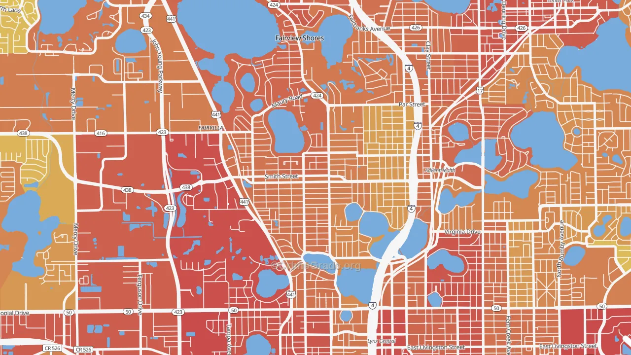 College Park, Orlando, FL Map of Vehicle Theft Rates