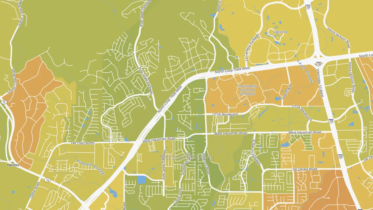 College Park San Antonio, San Antonio, TX Map of Vehicle Theft Rates