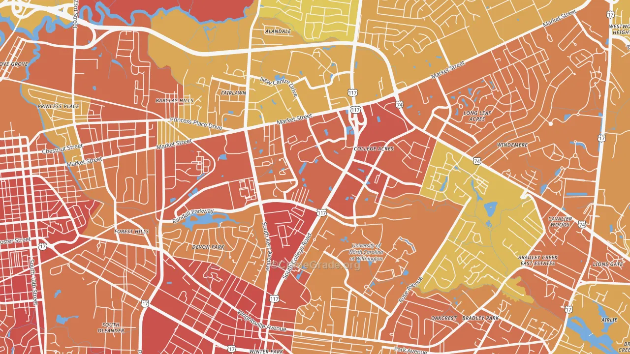 College Park, Wilmington, NC Map of Vehicle Theft Rates