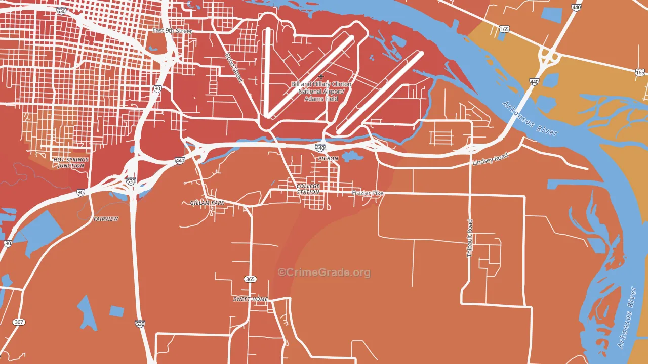 College Station, AR Map of Vehicle Theft Rates