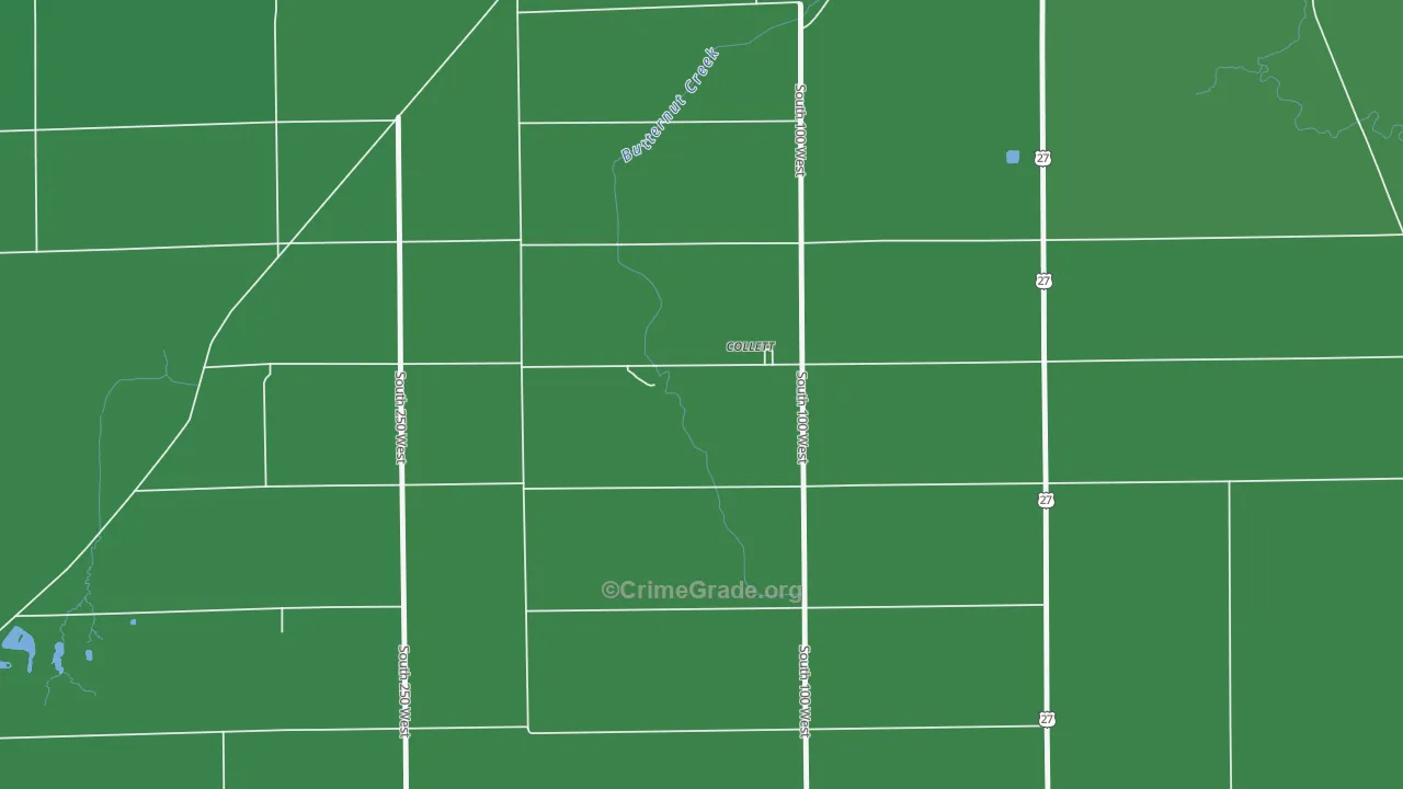 Collett, IN Map of Vehicle Theft Rates